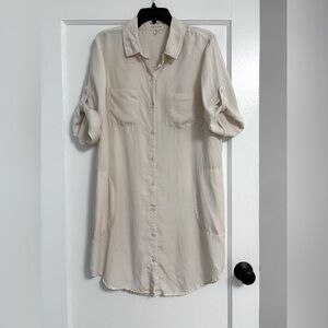 Cloth & Stone Cream Shirt Dress